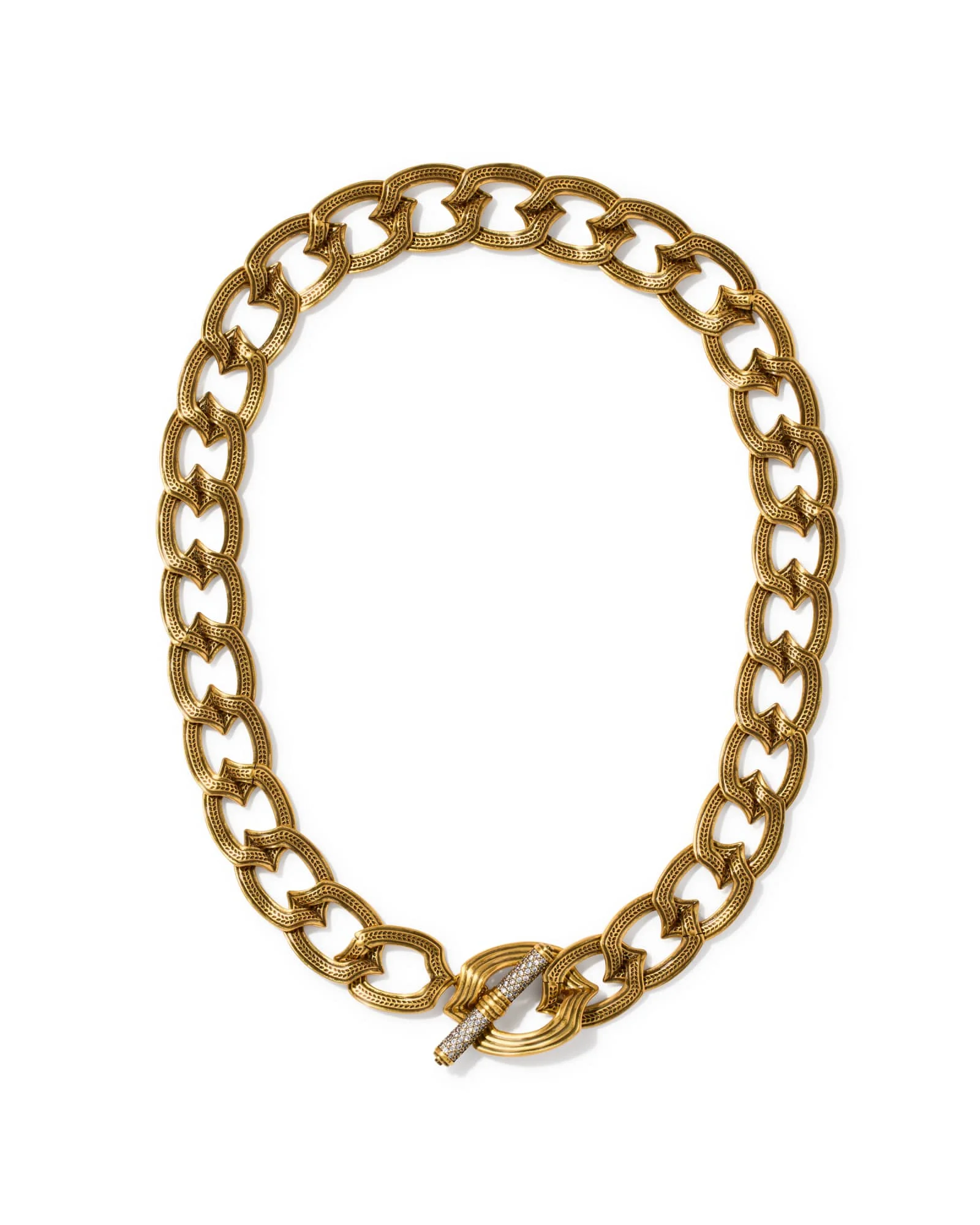 Nova Vintage Gold Link and Chain Necklace - 1