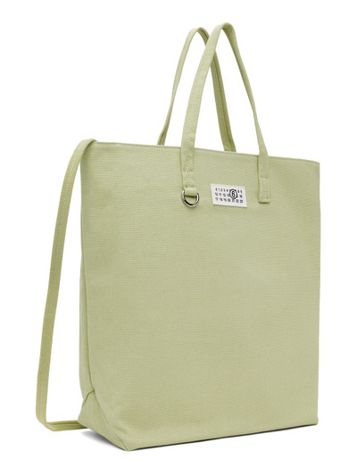 MM6 Maison Margiela Green Large Canvas Shopping Tote outlook