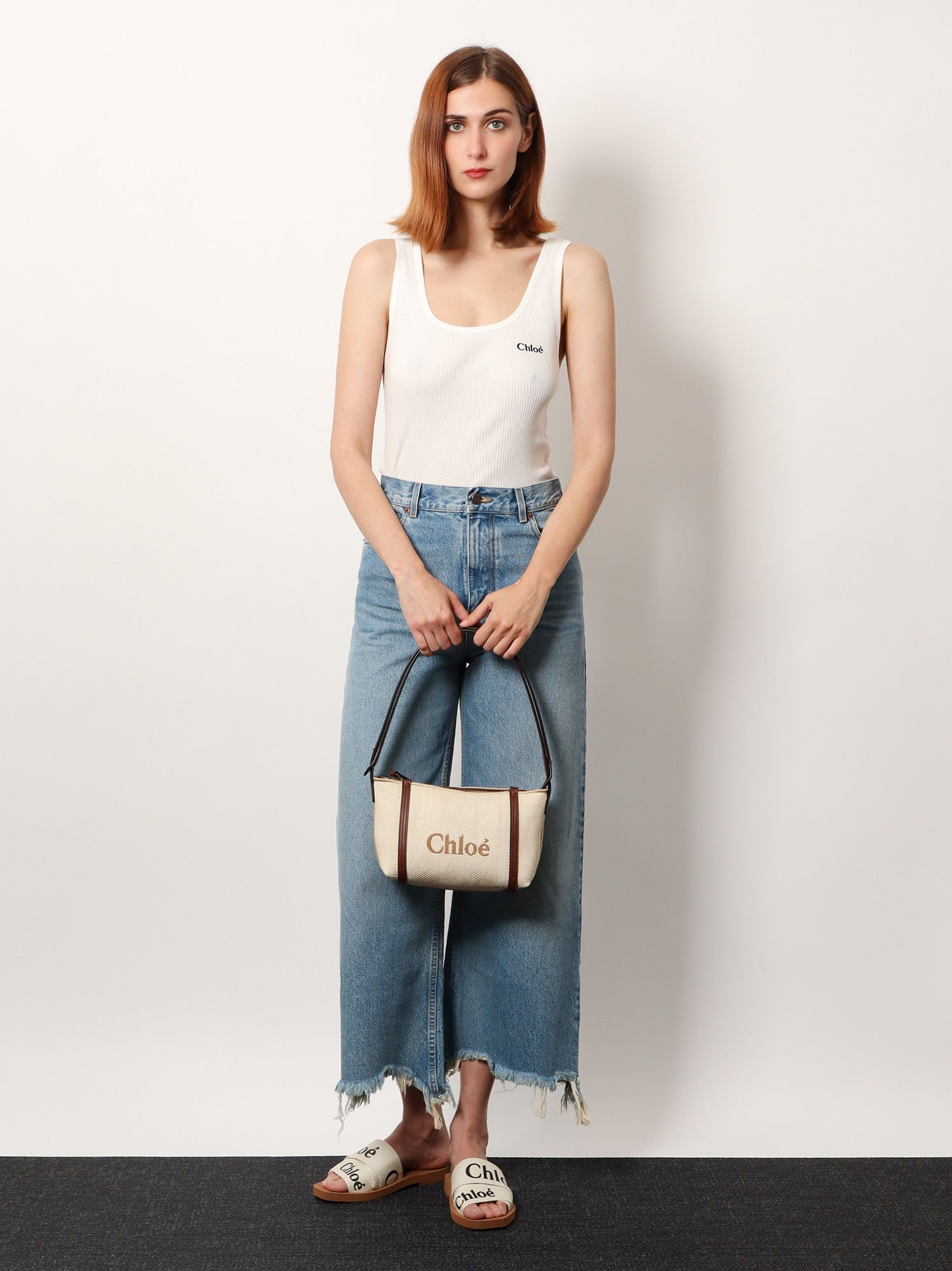 Chloe' Women Chloe Carry Canvas Shoulder Bag With Logo Embroidery - 2