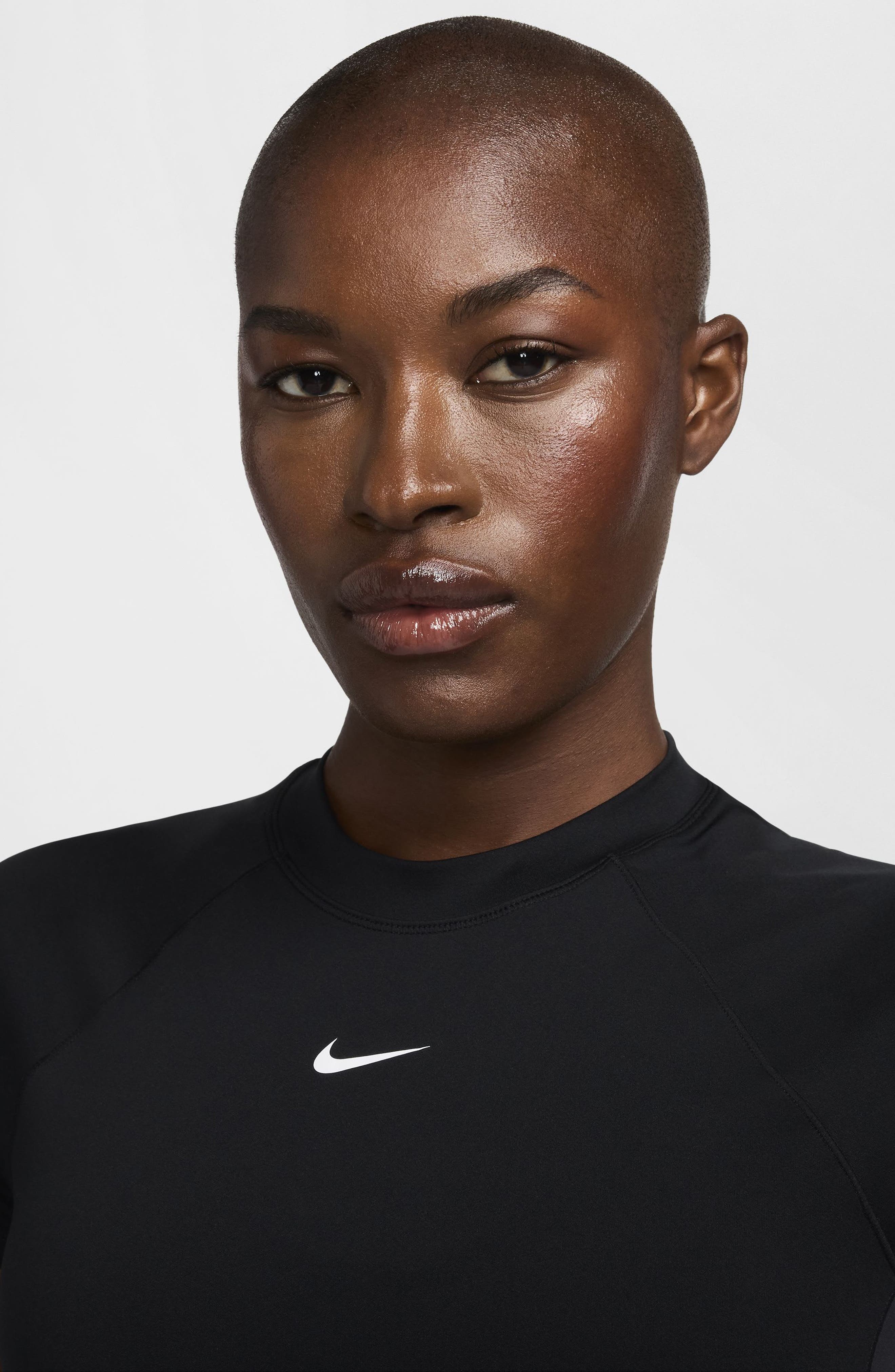 Nike Pro Dri-FIT Short Sleeve Top in Black/white at Nordstrom - 4