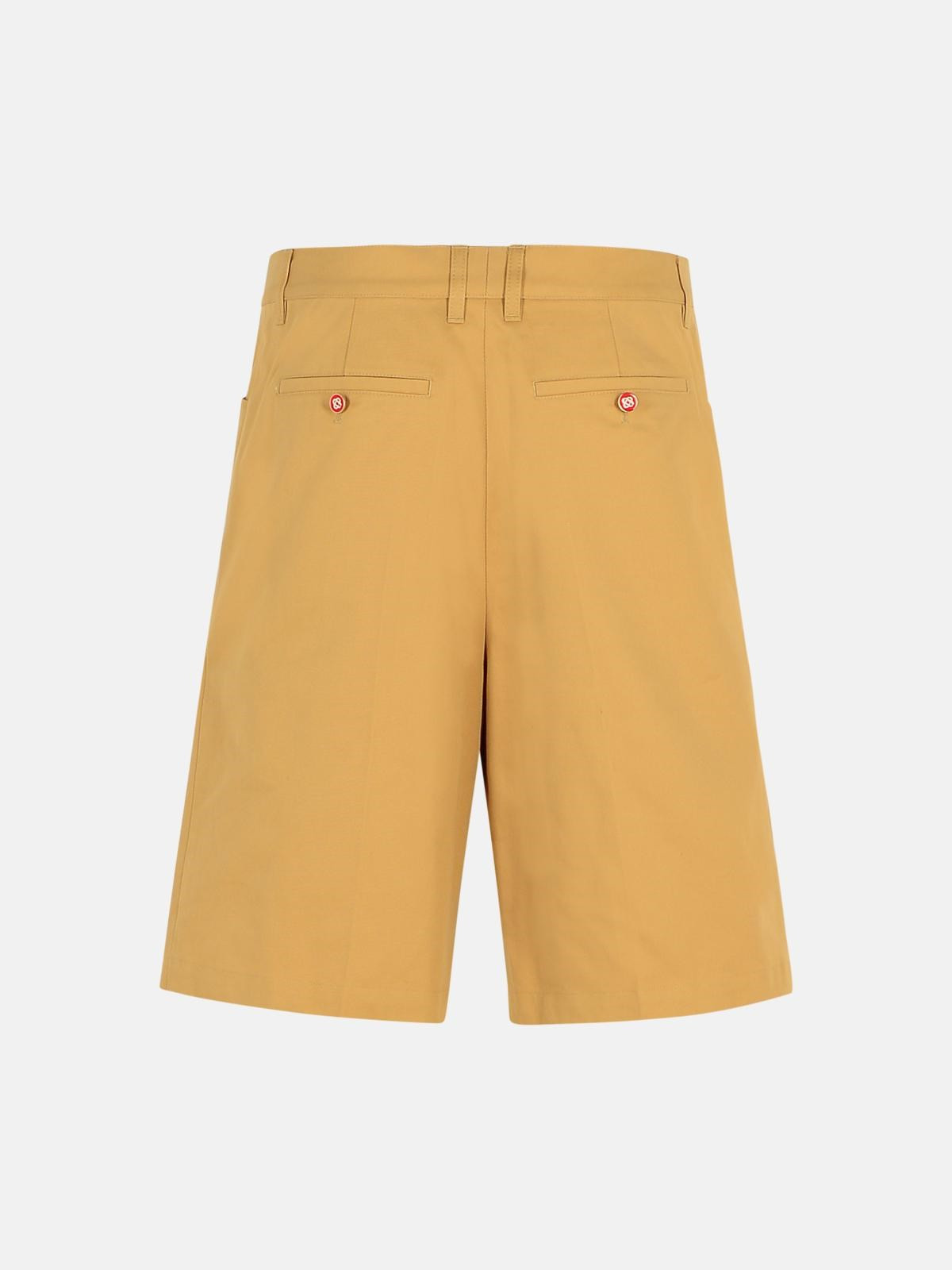'CHICANO' BEIGE COTTON BERMUDA SHORTS - 3