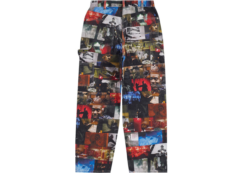 Supreme Supreme Nas and DMX Collage Double Knee Denim Painter Pant Multicolor outlook