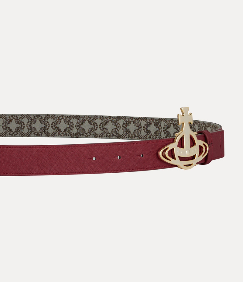 Vivienne Westwood LIGHT GOLD LINE ORB REVERSIBLE BELT outlook