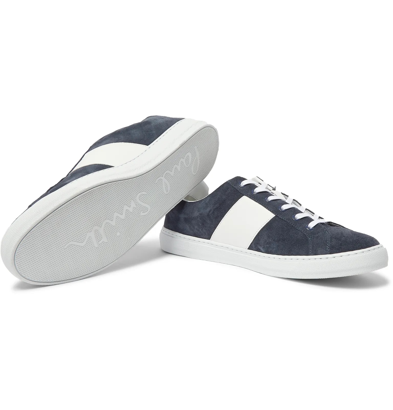 Hansen Leather-Trimmed Suede Sneakers - 3