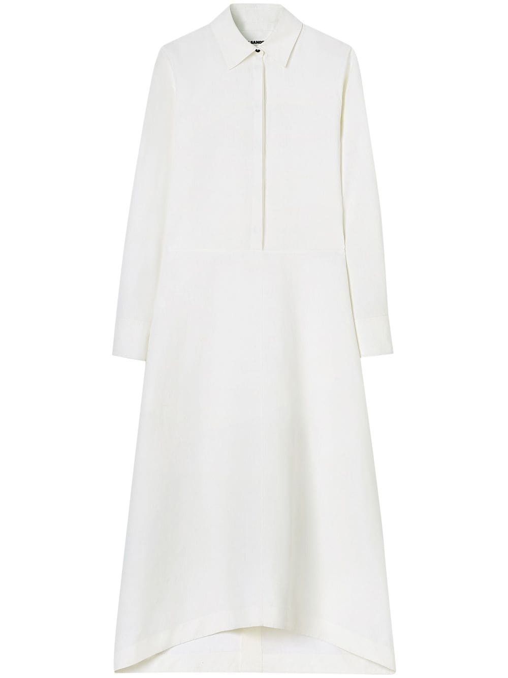long-sleeve cotton long dress - 1