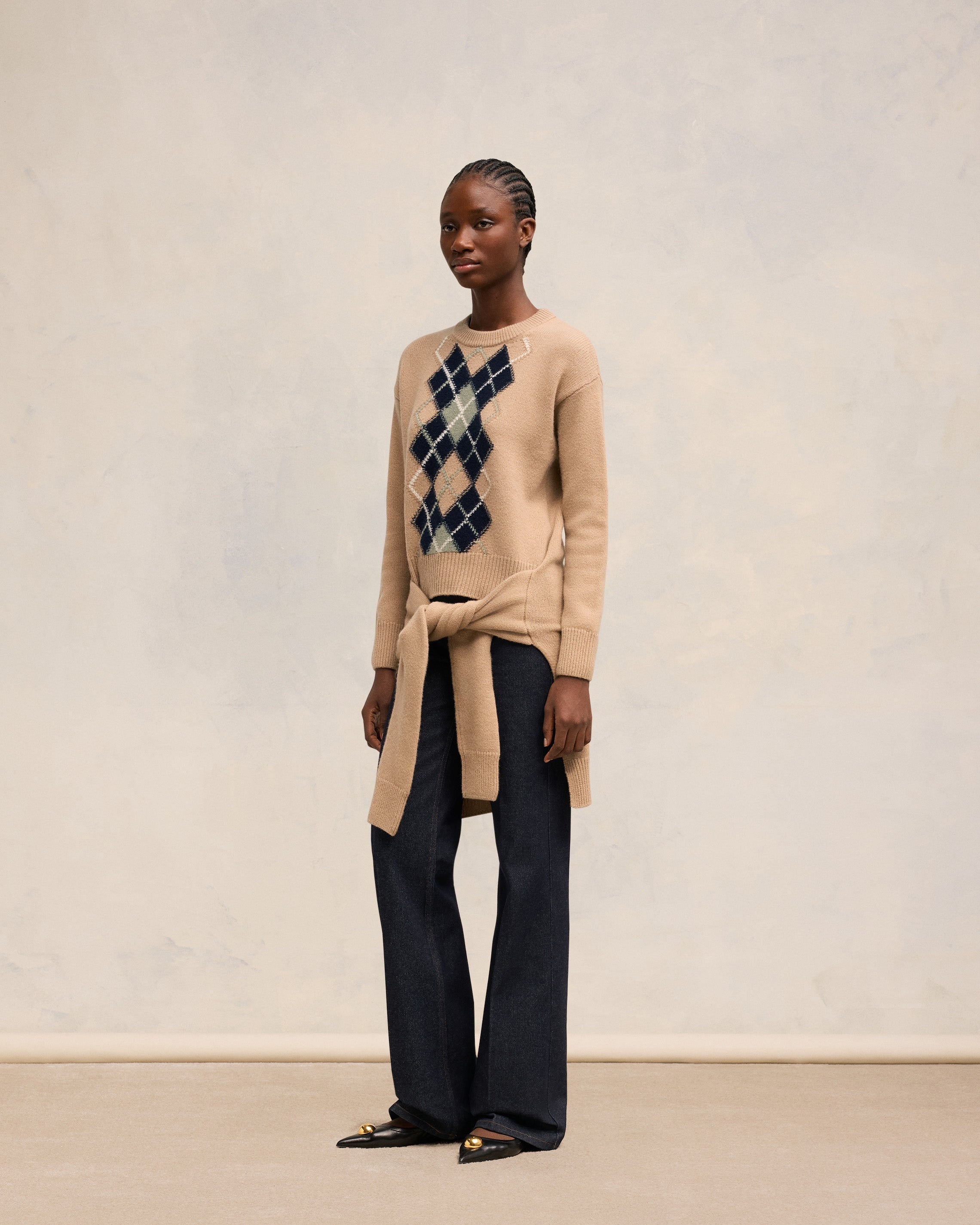 ARGYLE DOUBLE CREWNECK SWEATER - 6