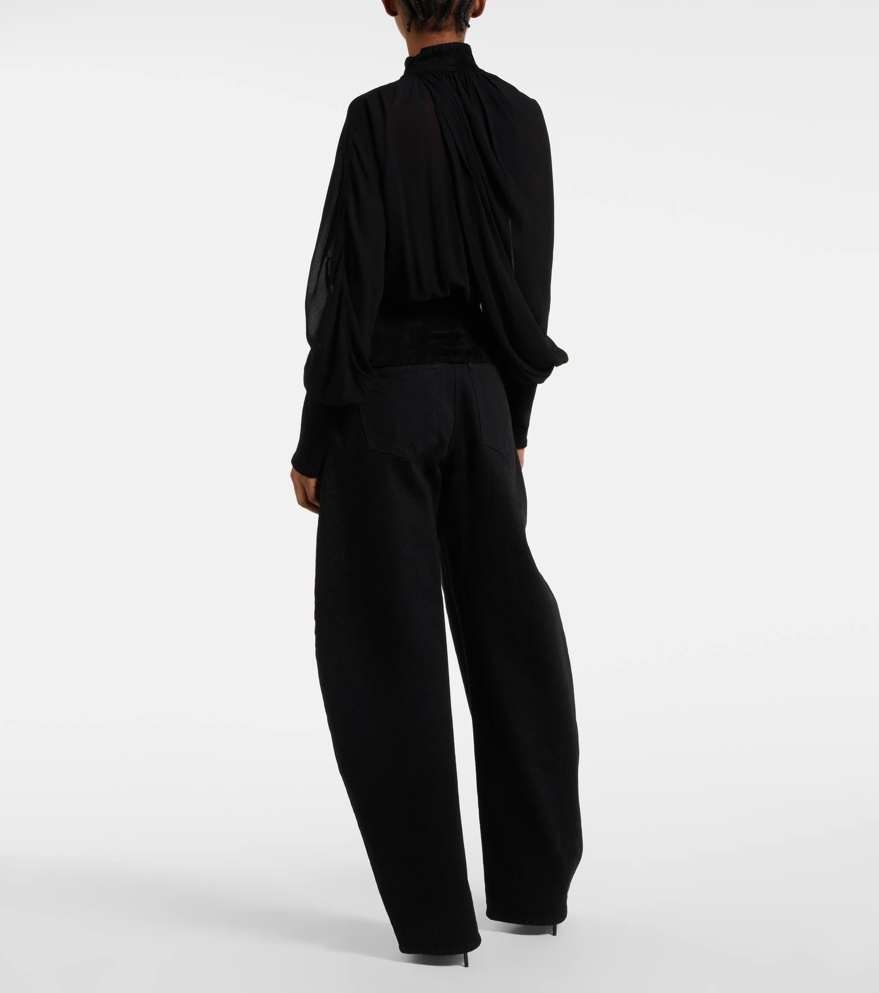 Draped georgette blouse - 3