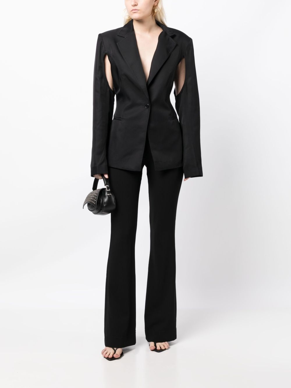 cut-out single-breasted blazer - 2