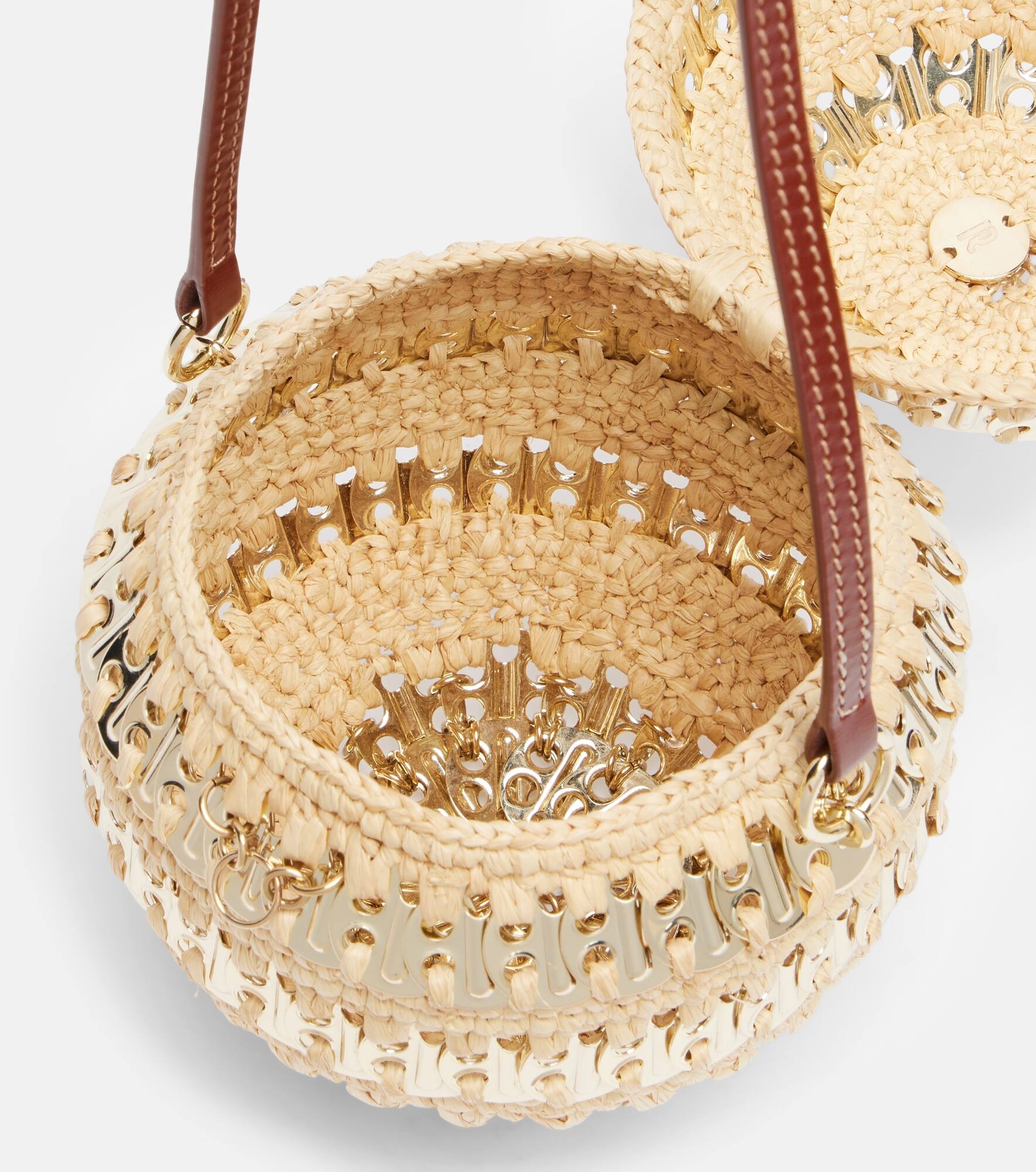 1969 embellished raffia shoulder bag - 3