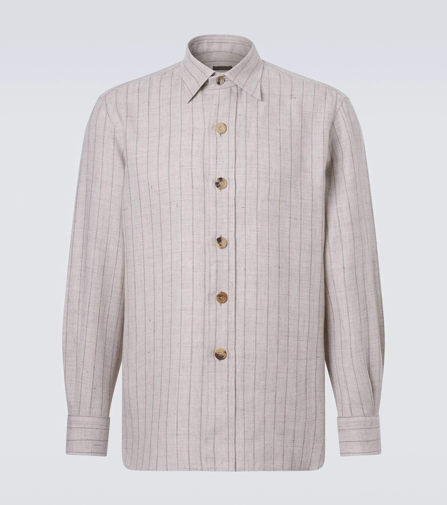 Striped linen and wool shirt - 1
