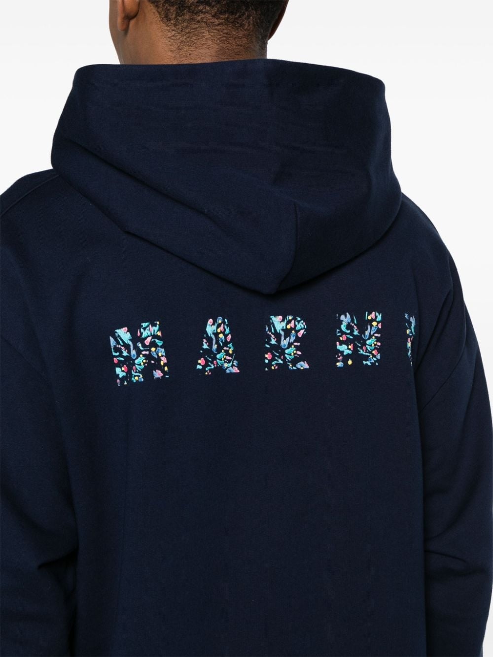 logo-print cotton hoodie - 5