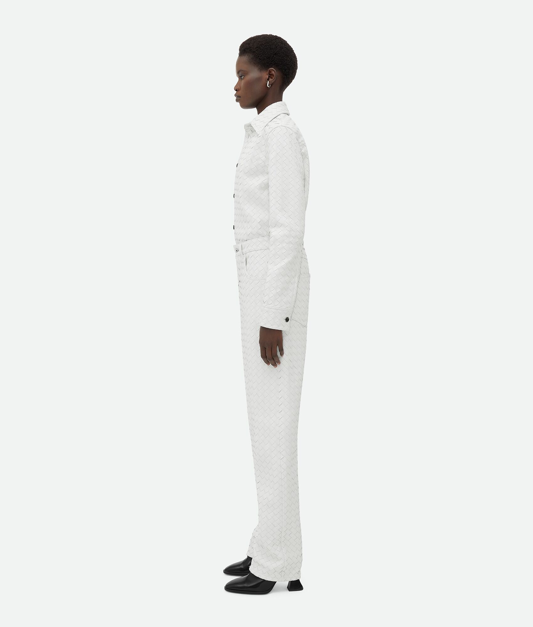 Intrecciato Leather Straight Leg Trousers - 2