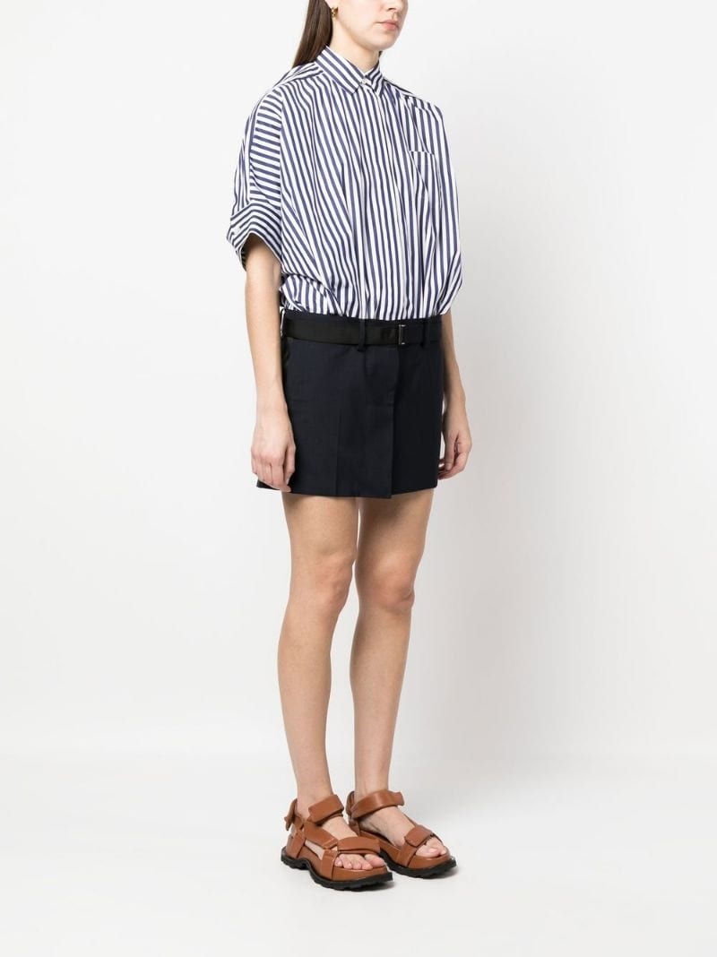 striped-panelled shirt dress - 3