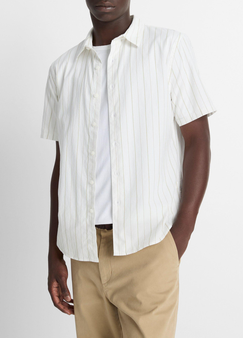 Chatsworth Stripe Cotton Short-Sleeve Button-Front Shirt 2