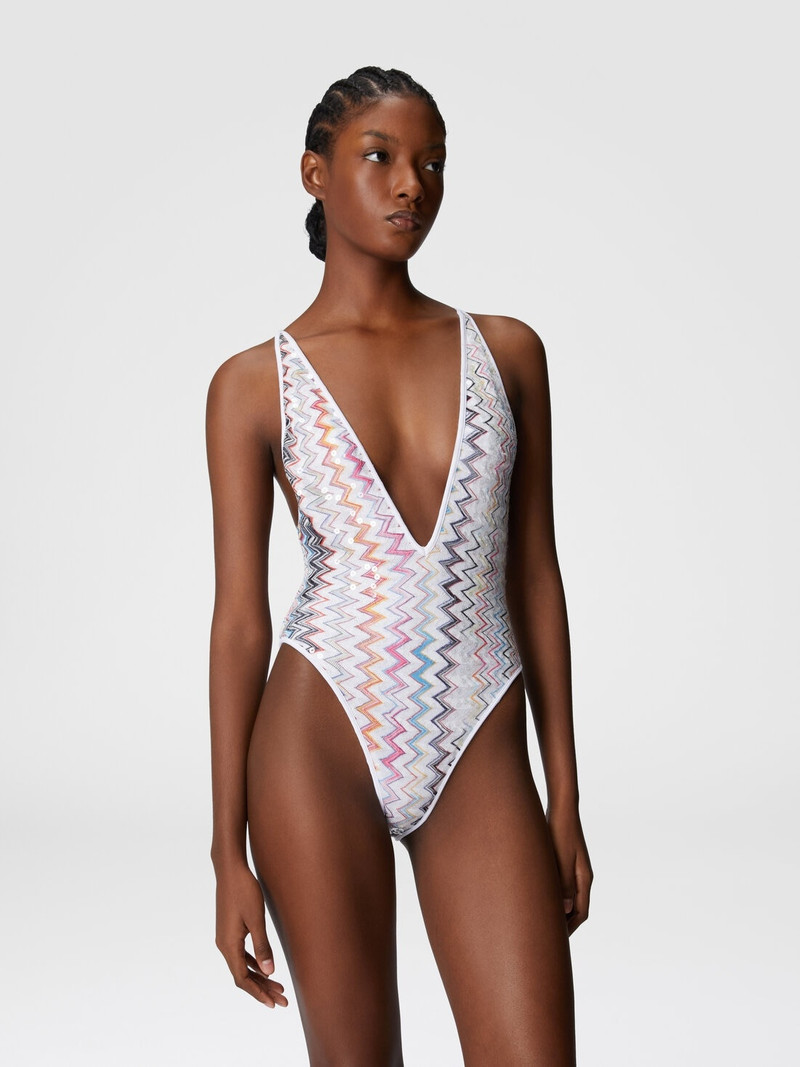 Missoni One-piece swimsuit with V-neck and sequins outlook