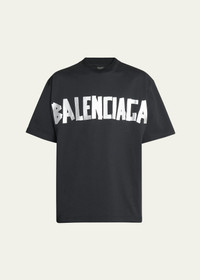 【関税送料込み】BALENCIAGA Distressed Tシャツ BALENCIAGA Men's Taped-Logo Distressed T-Shirt