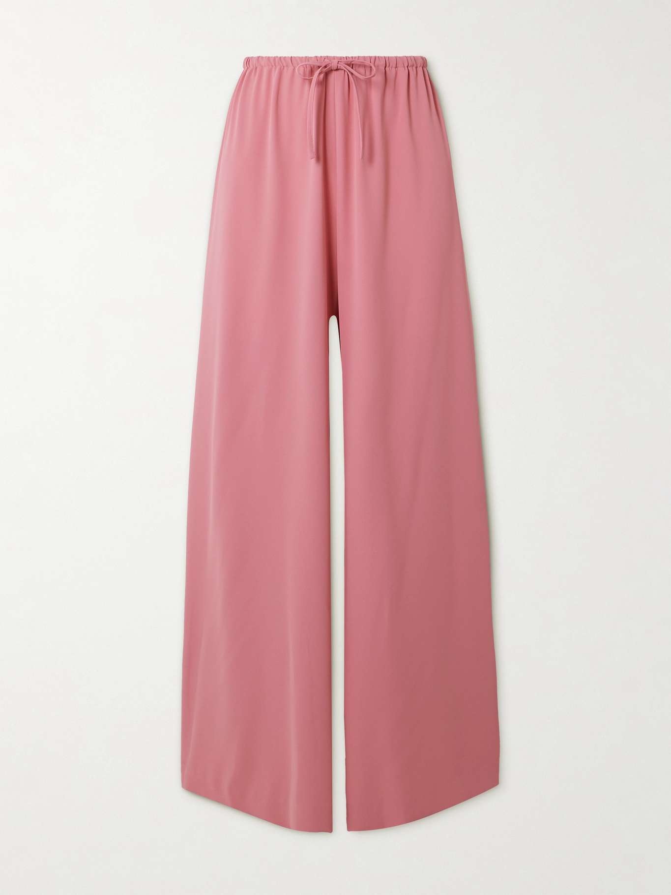 Crepe de chine straight-leg pants - 1