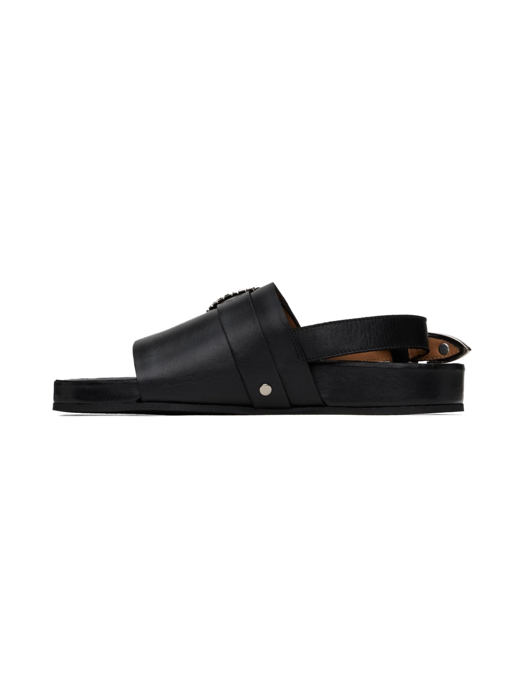 SSENSE Exclusive Black Oversized Buckle Sandals - 3