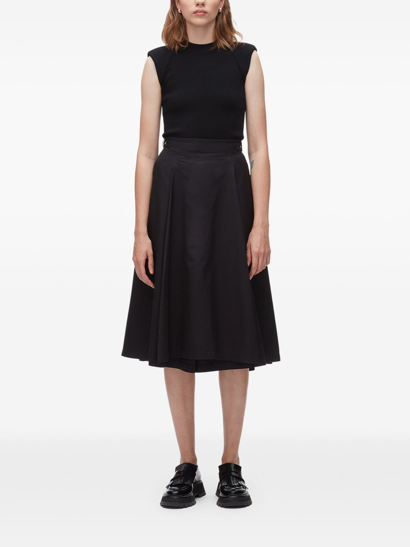 belted A-line midi skirt 3