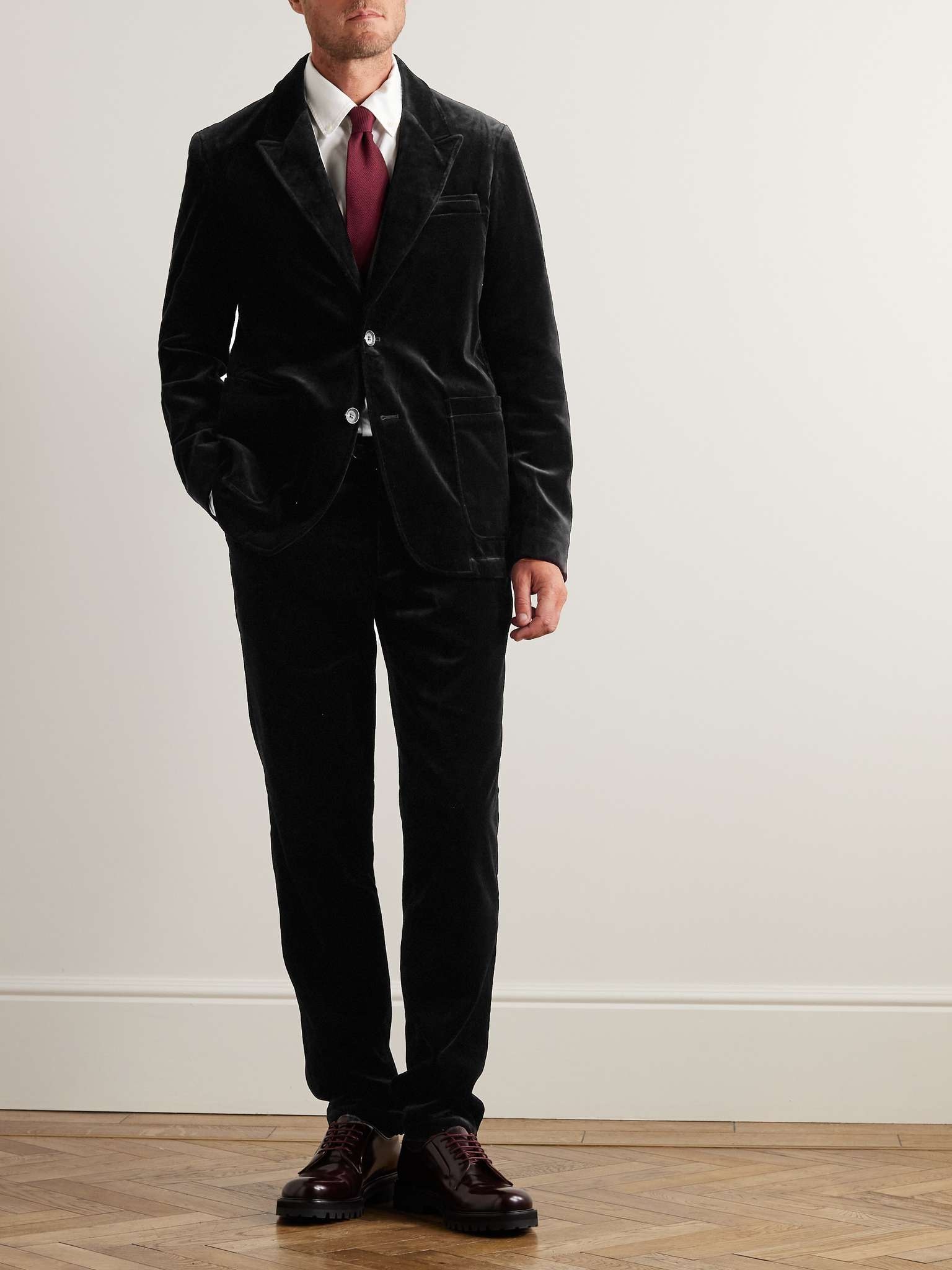 Fishtail Slim-Fit Cotton-Velvet Suit Trousers - 2