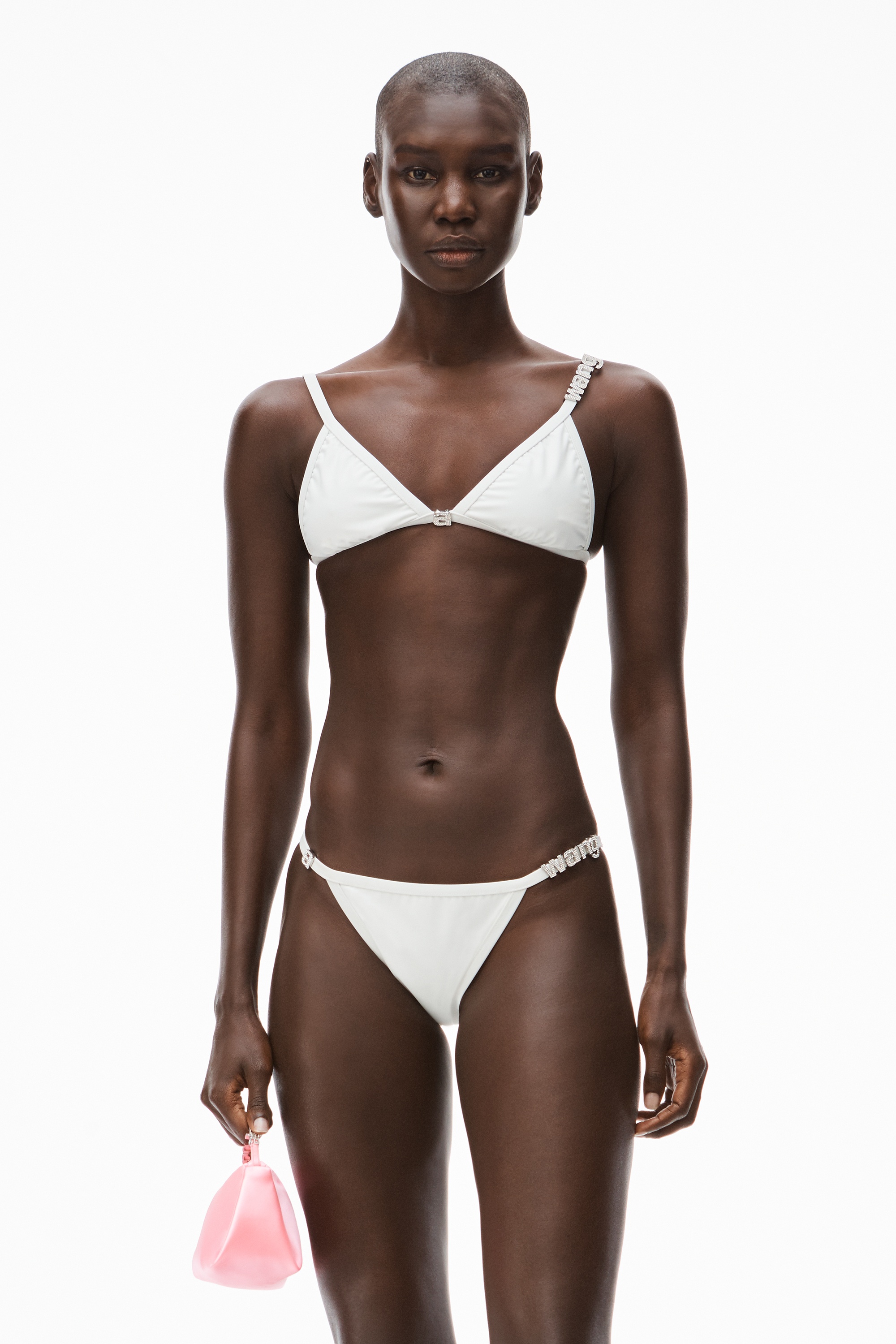 DIAMANTE LOGO BIKINI TOP IN JERSEY - 2