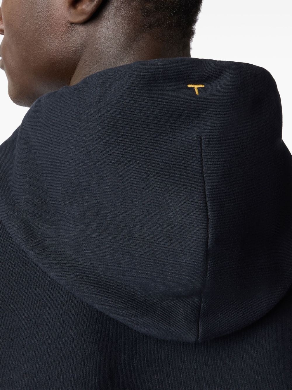 embroidered-logo cotton hoodie - 5