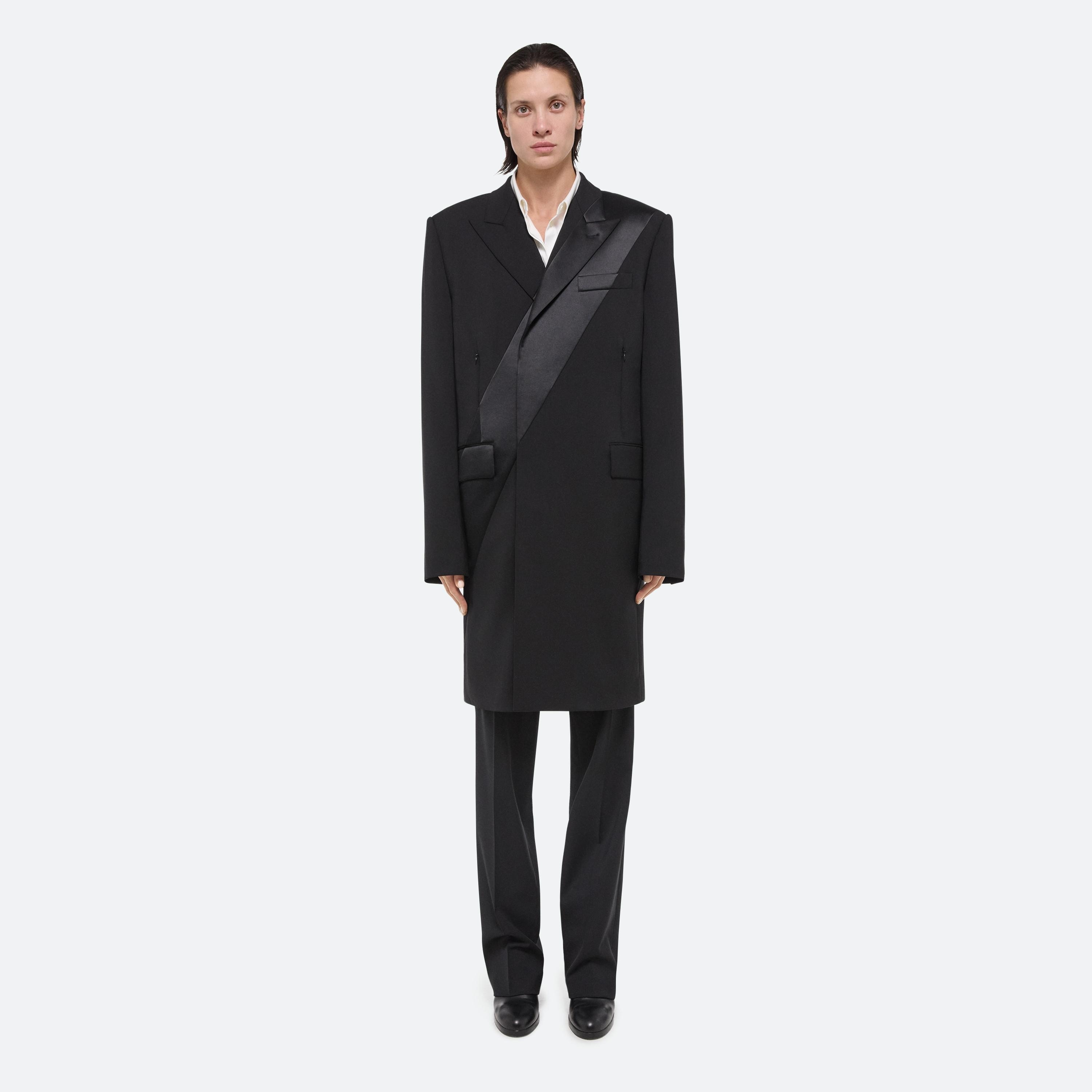 VIRGIN WOOL TUXEDO CAR COAT - 5