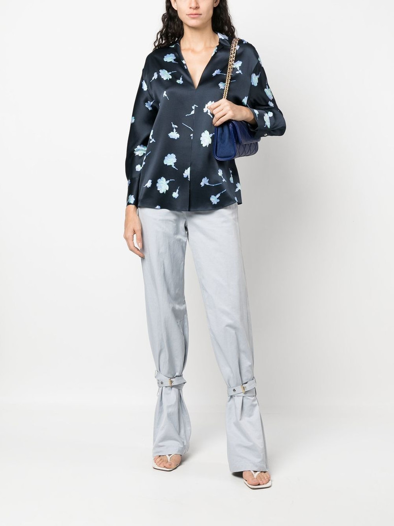 Vince floral print silk blouse outlook