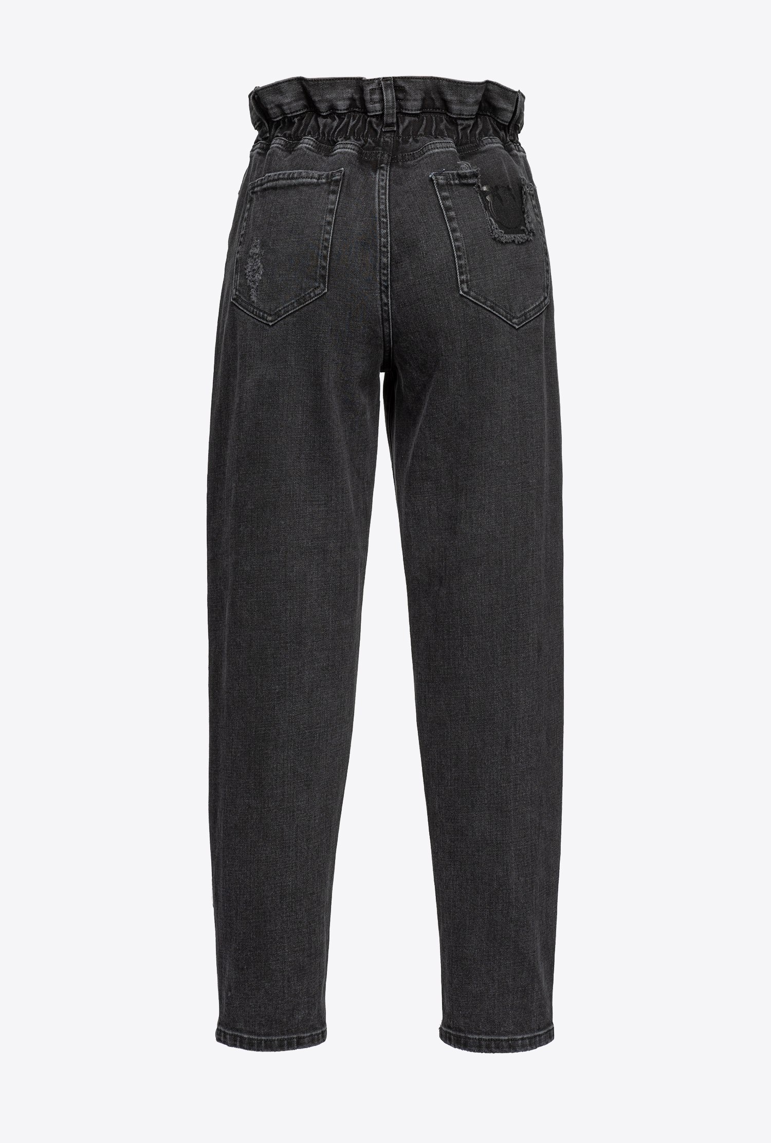 BLACK MOM-FIT DENIM JEANS - 2