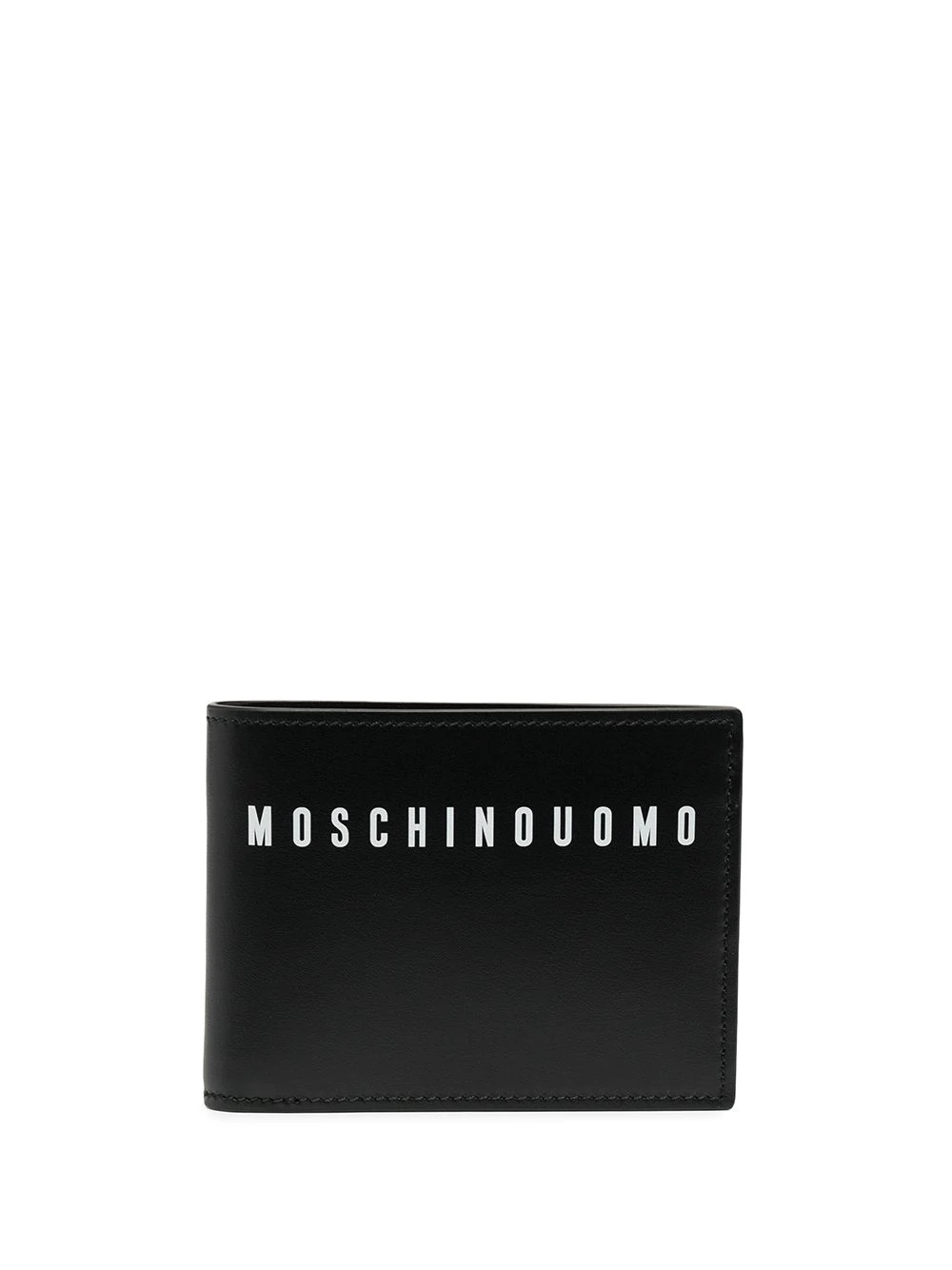 logo-print leather wallet - 1