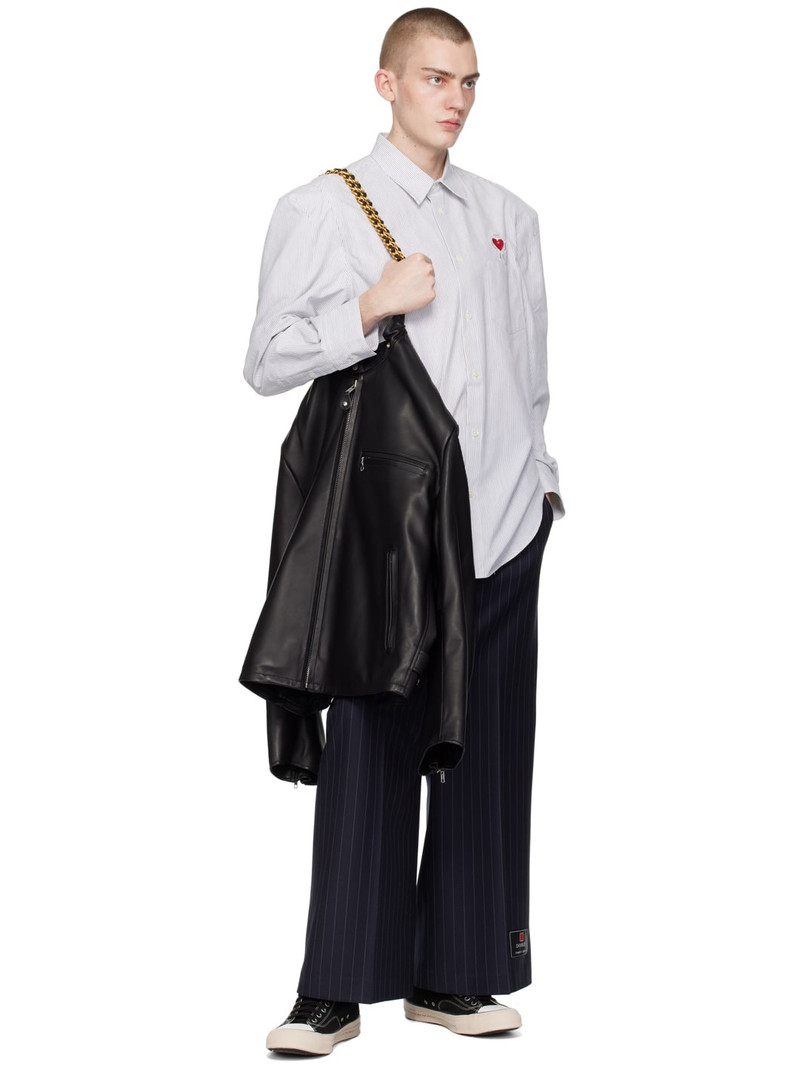 doublet Black Chain Handle Leather Jacket outlook