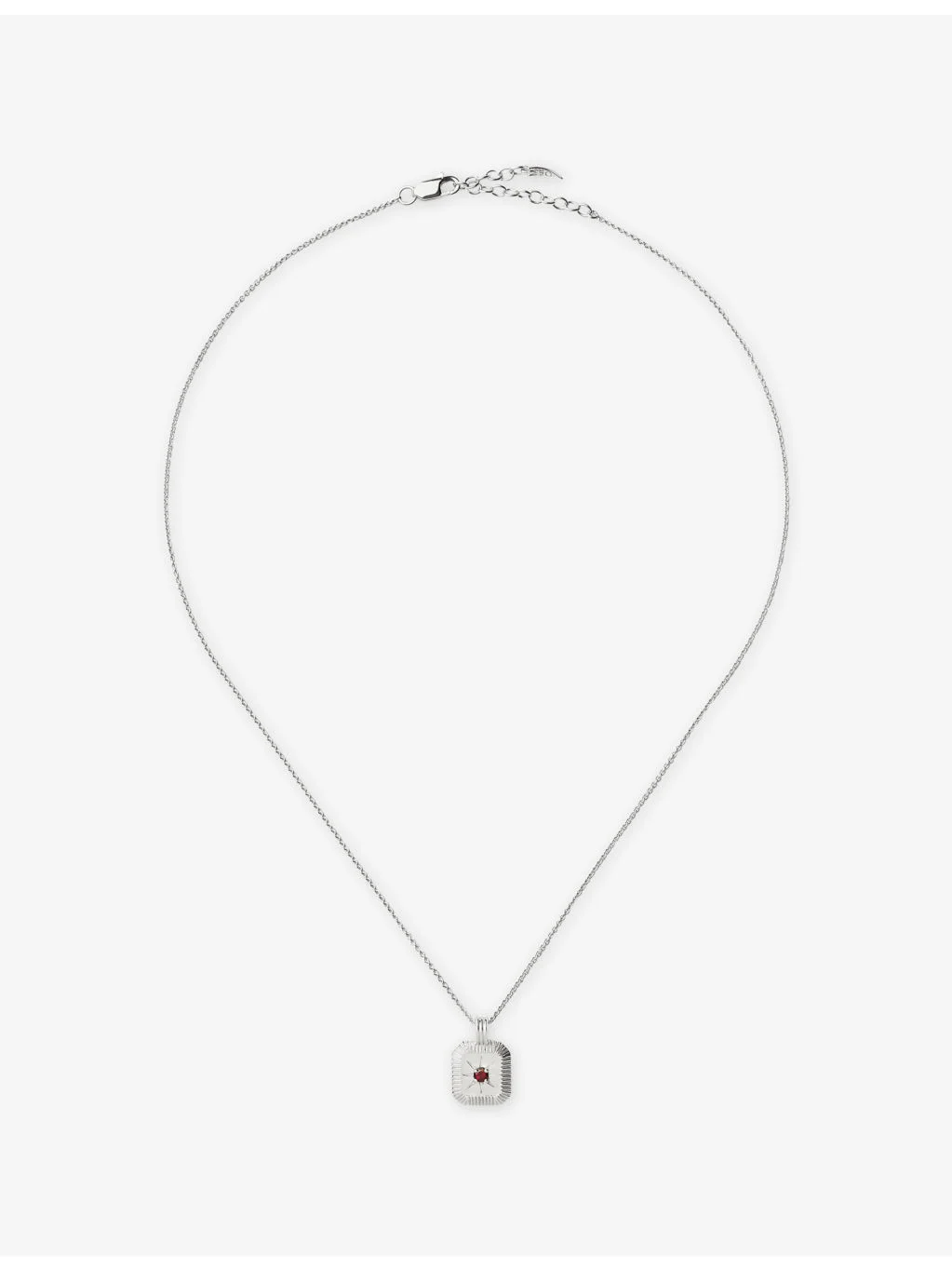 January Birthstone Sterling-Silver And Crystal Pendant Necklace - 1