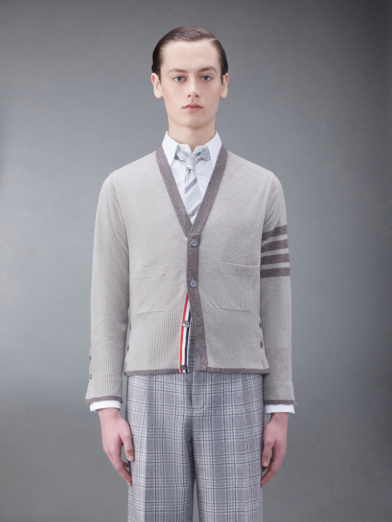 Cashmere 팁 4 바 V 목 카디건 1