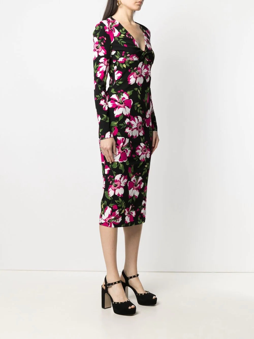 floral-print mid-length dress - 3