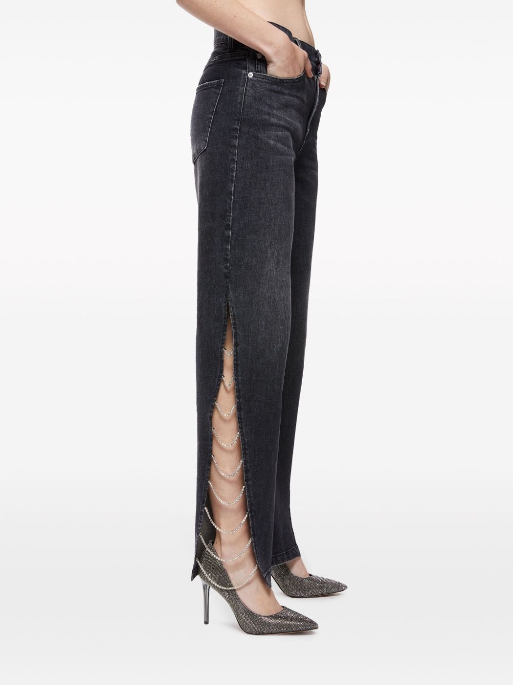 Gayle crystal-embellisjed straight-leg jeans - 5