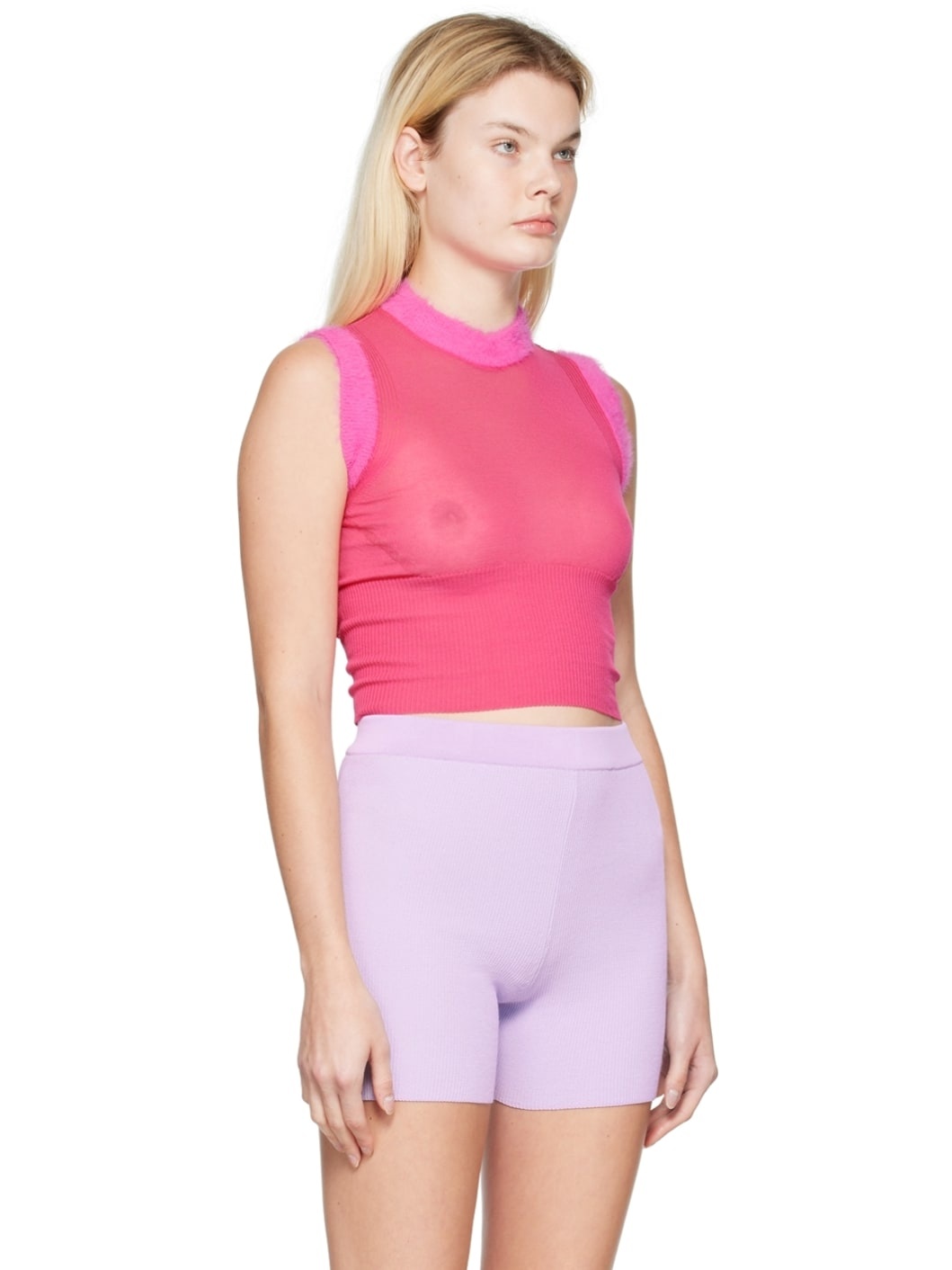 Pink 'La Maille Ascosu' Tank Top - 2