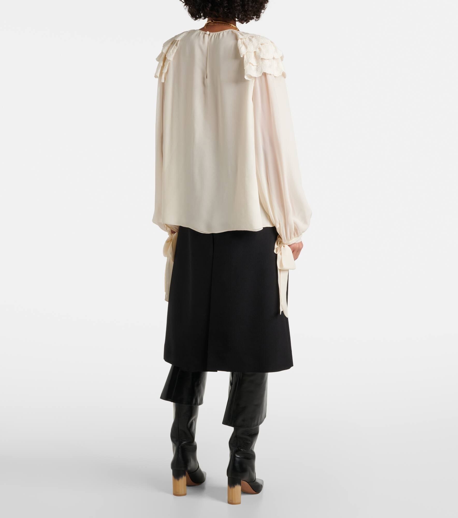 Ruffled silk blouse - 3