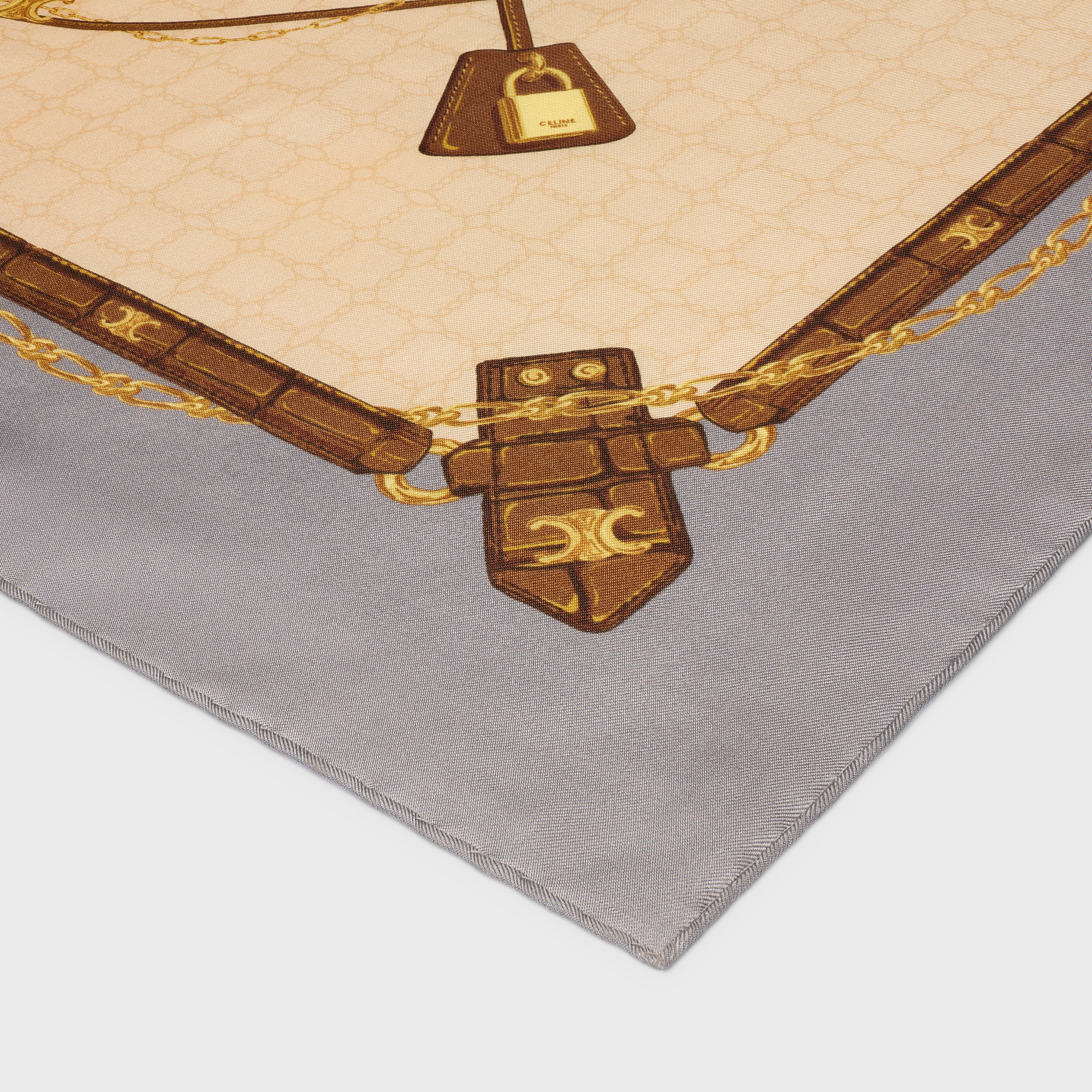 square in crocodile silk twill - 3