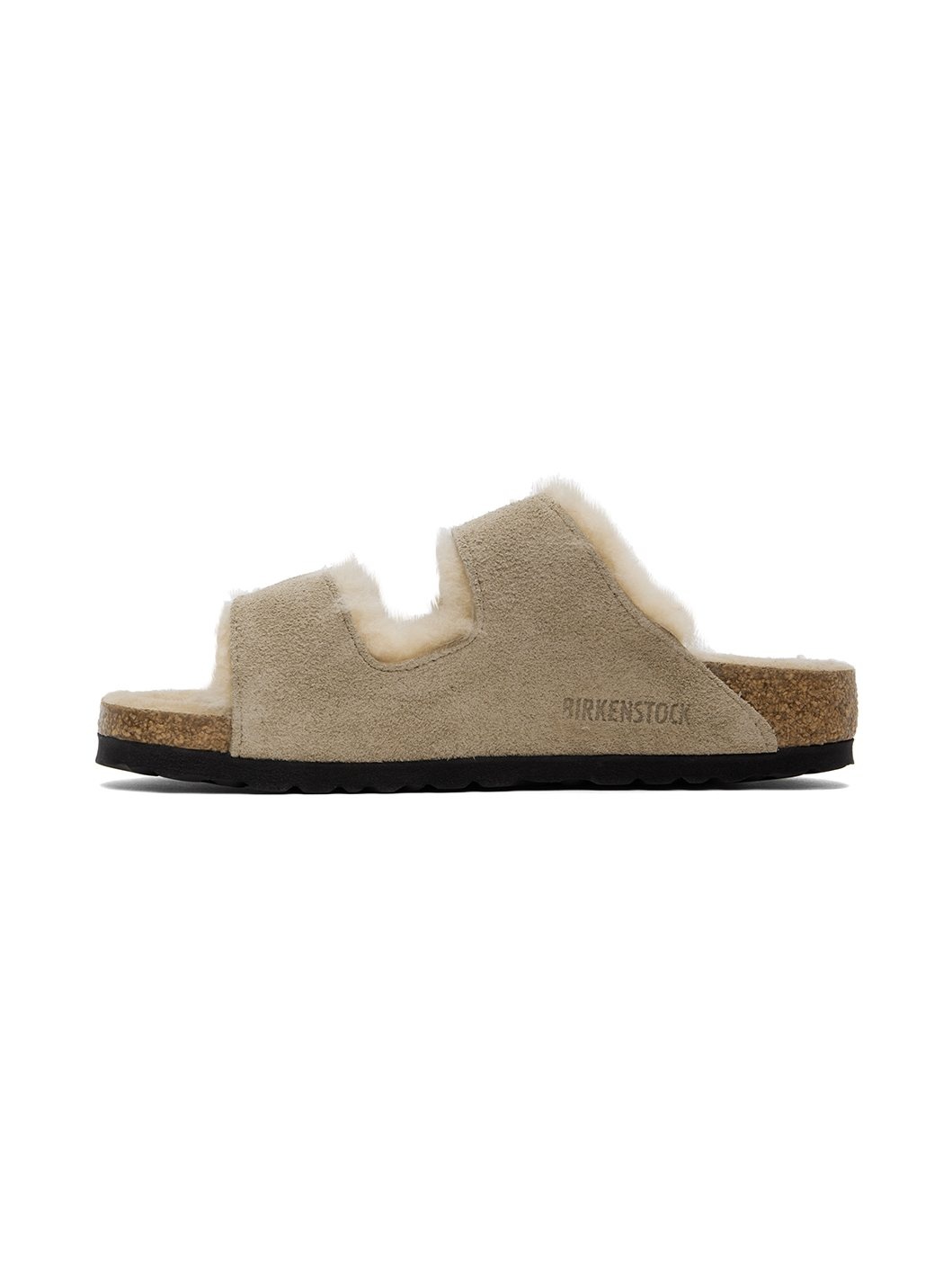 Taupe Narrow Arizona Shearling Sandals - 3