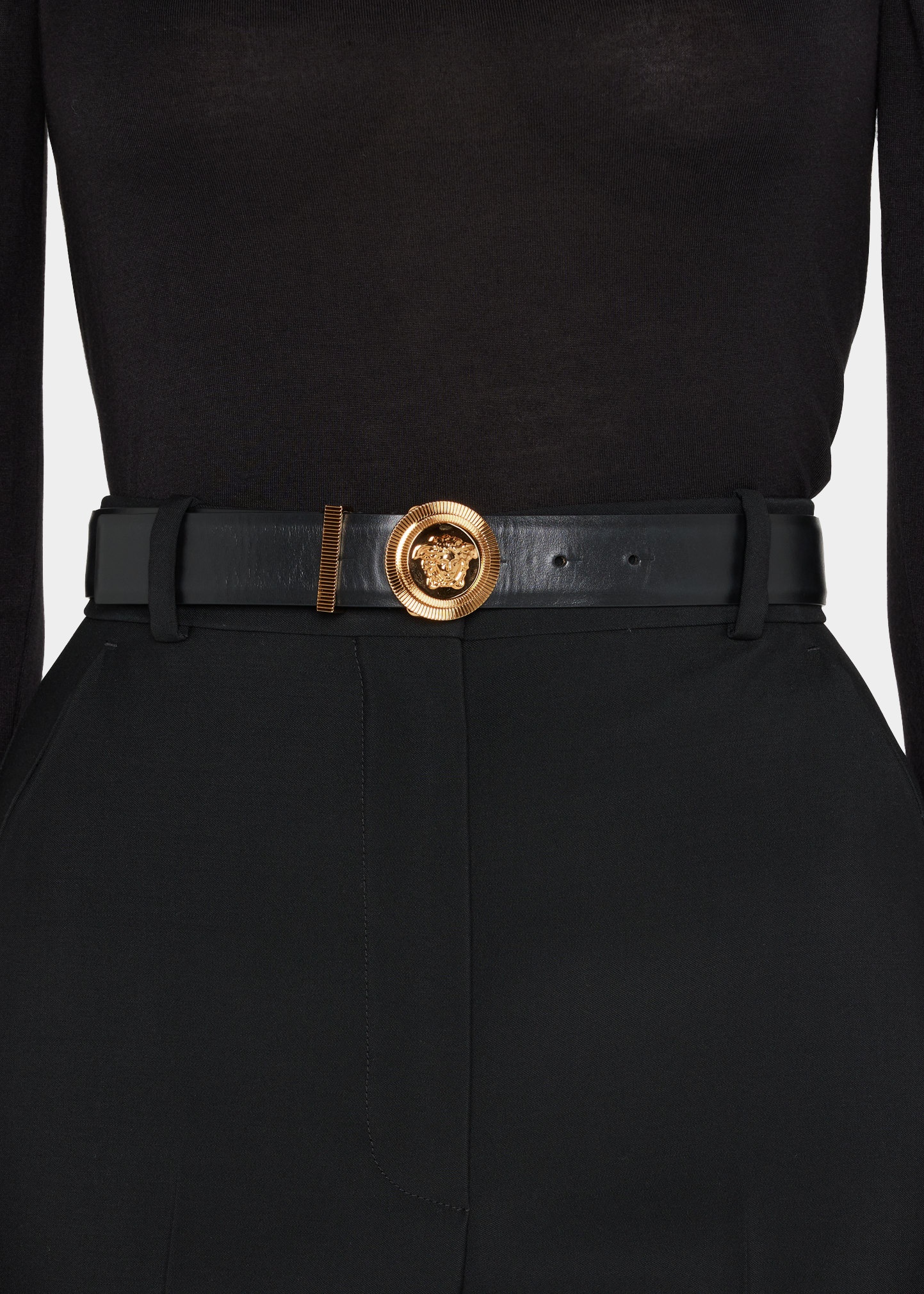 Medusa Coin Leather Belt - 2