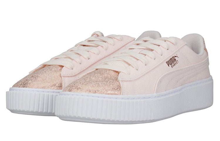 (WMNS) PUMA Basket Platform Rose Gold 366494-02 - 2