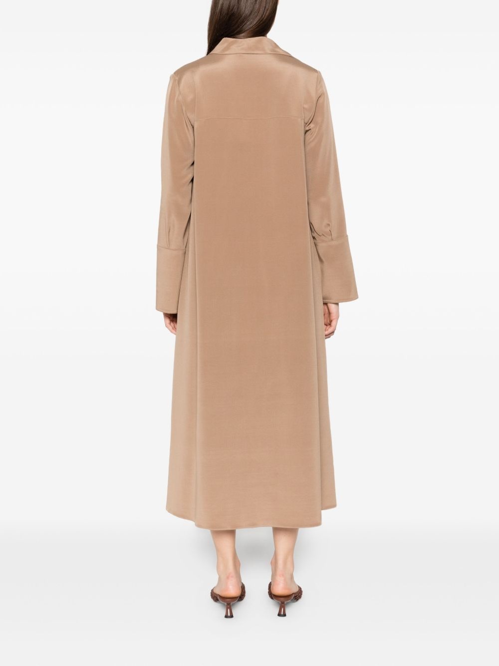 button-cuff silk dress - 4