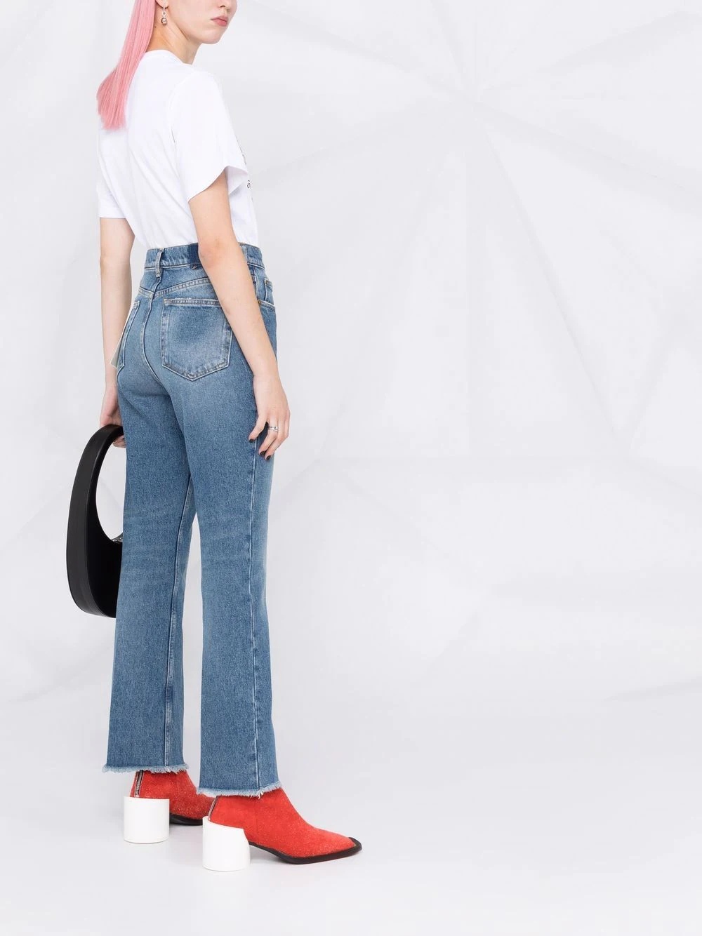 faded cropped jeans - 4