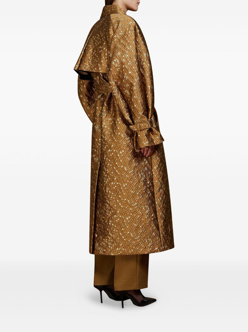 Max Mara metallic jacquard trench coat outlook