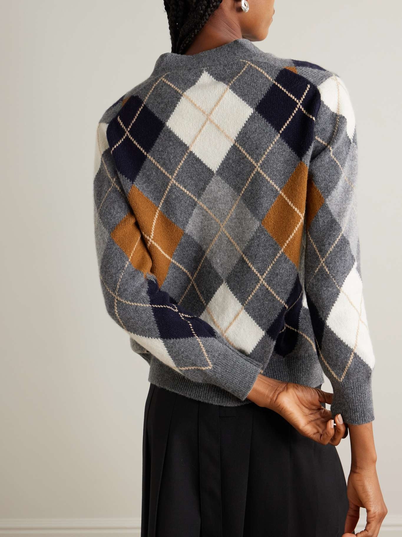 Argyle wool cardigan Gray - 3