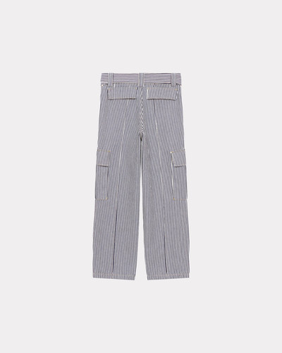 KENZO Striped straight-cut genderless cargo jeans outlook
