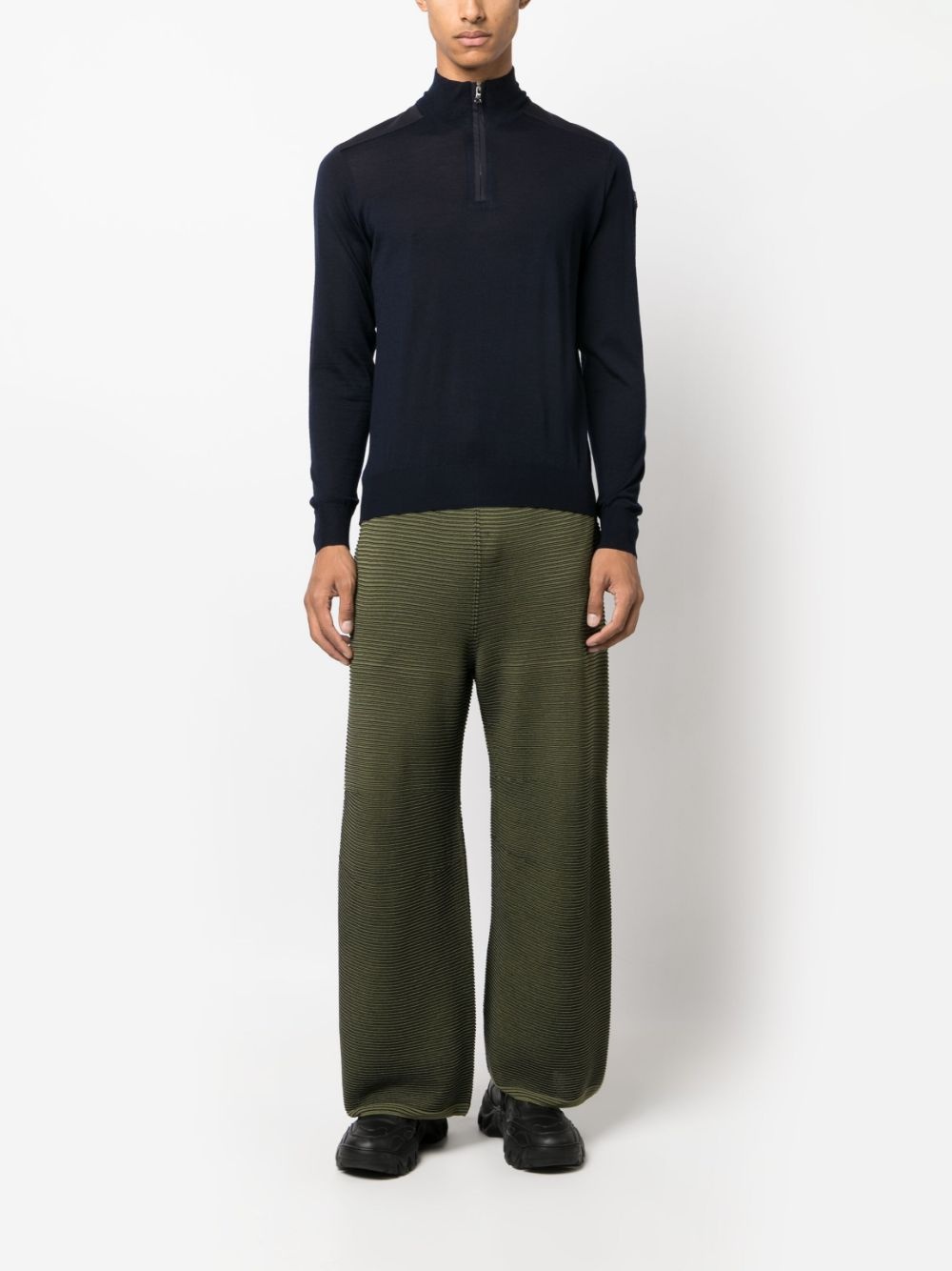 logo-patch roll-neck jumper - 2