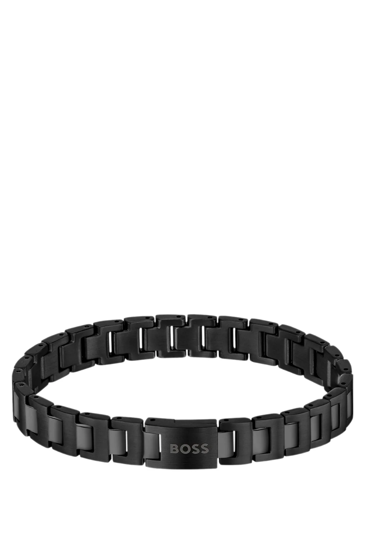 BLACK-PLATED CUFF WITH LOGO CLOSURE - 1