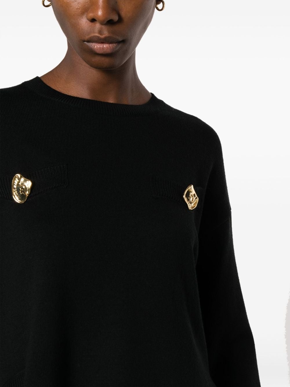 asymmetric-hem virgin wool jumper - 5