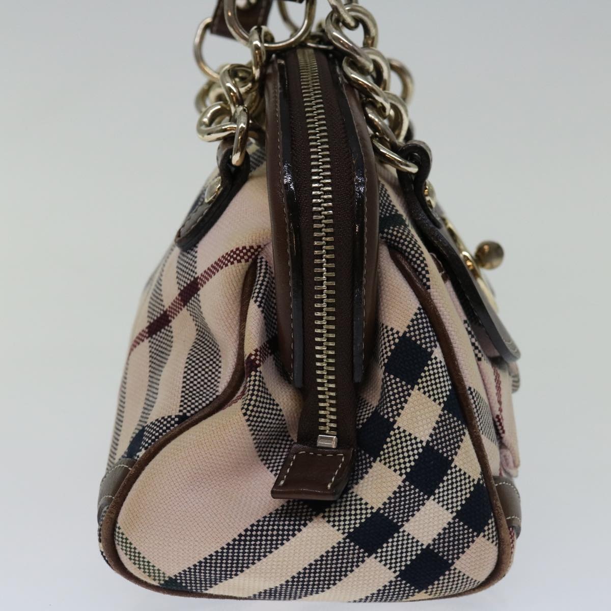 Burberry Nova Check Blue Label Hand Bag Canvas Beige - 4